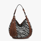 Zebra Print Hobo Bag with Pouch