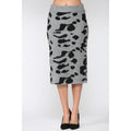 Grey Black Animal Print Sweater Skirt