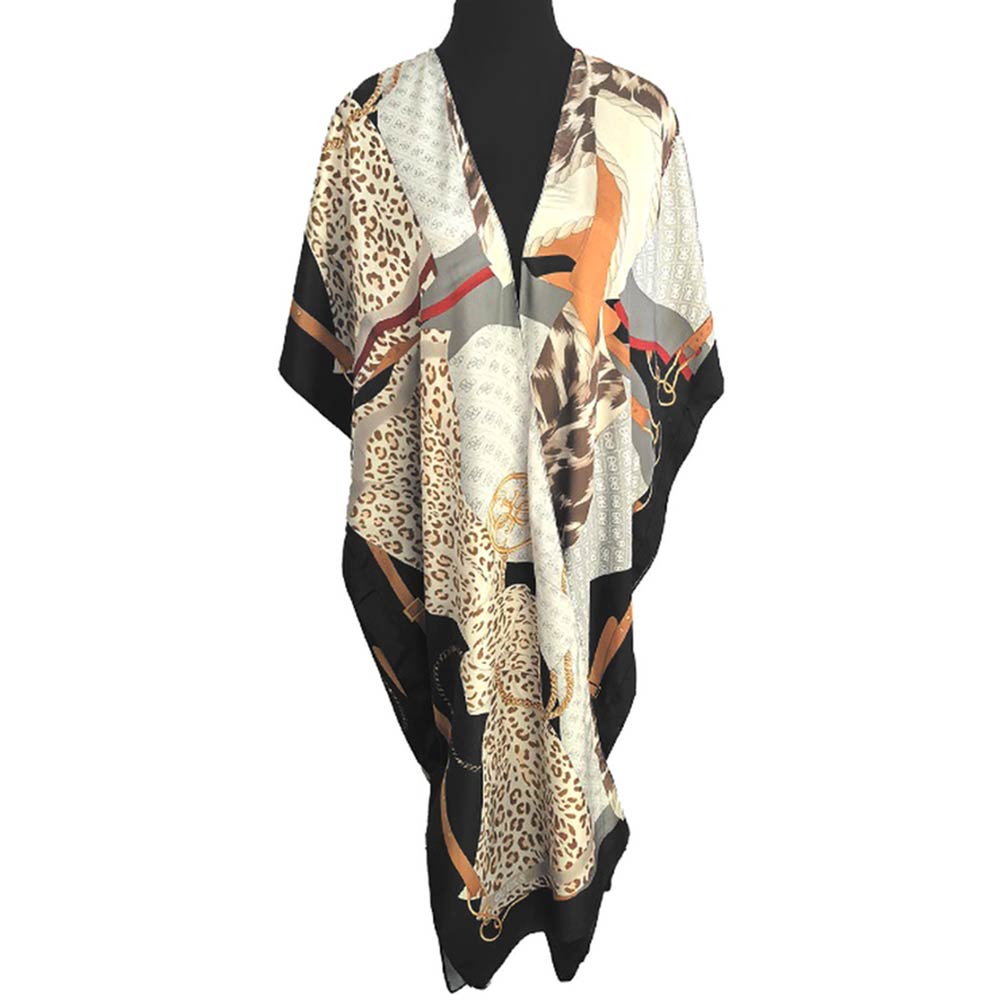 Spring Kimono - Animal Print, Cream and Multicolor