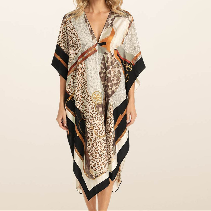Spring Kimono - Animal Print, Cream and Multicolor