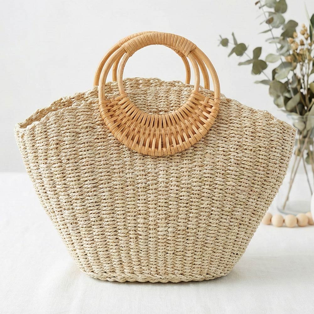 Woven Bucket Beach Bag