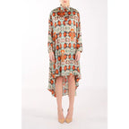 High Low Belted Multicolor Dress