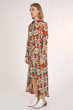 High Low Belted Multicolor Dress