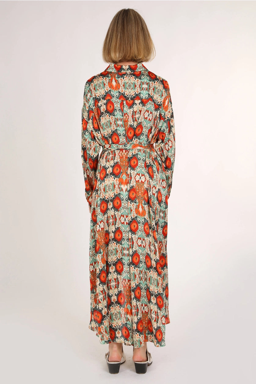 High Low Belted Multicolor Dress