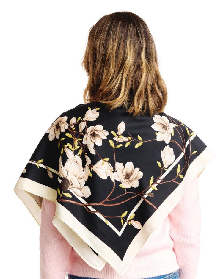 Black Floral Gardens Scarf