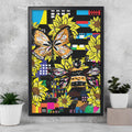 (Custom Order) Butterfly and Bee City Framed Canvas Print 18"x24"