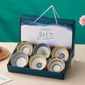 Teal 6 Piece Rice Bowl Set with Chopsticks
