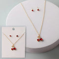Cherry Drop Necklace Set