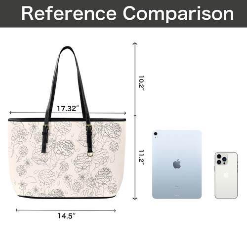 (Custom Order) AMMA JO Artwork Series Winter White Stencil Tote