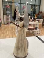 Small Banana Fiber and Angel with Flute Ornament