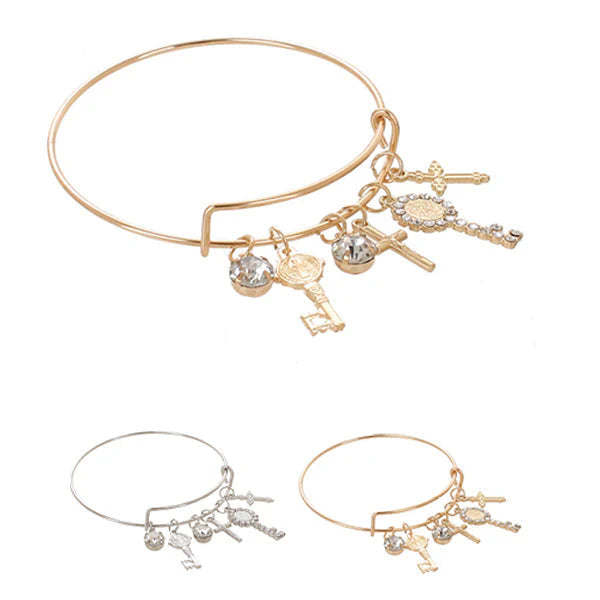 Lock and Cross Charm Bracelet