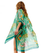 Green Satin Feel Kimono