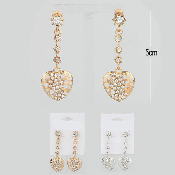 (BOGO) Filigree Drop Heart Earrings