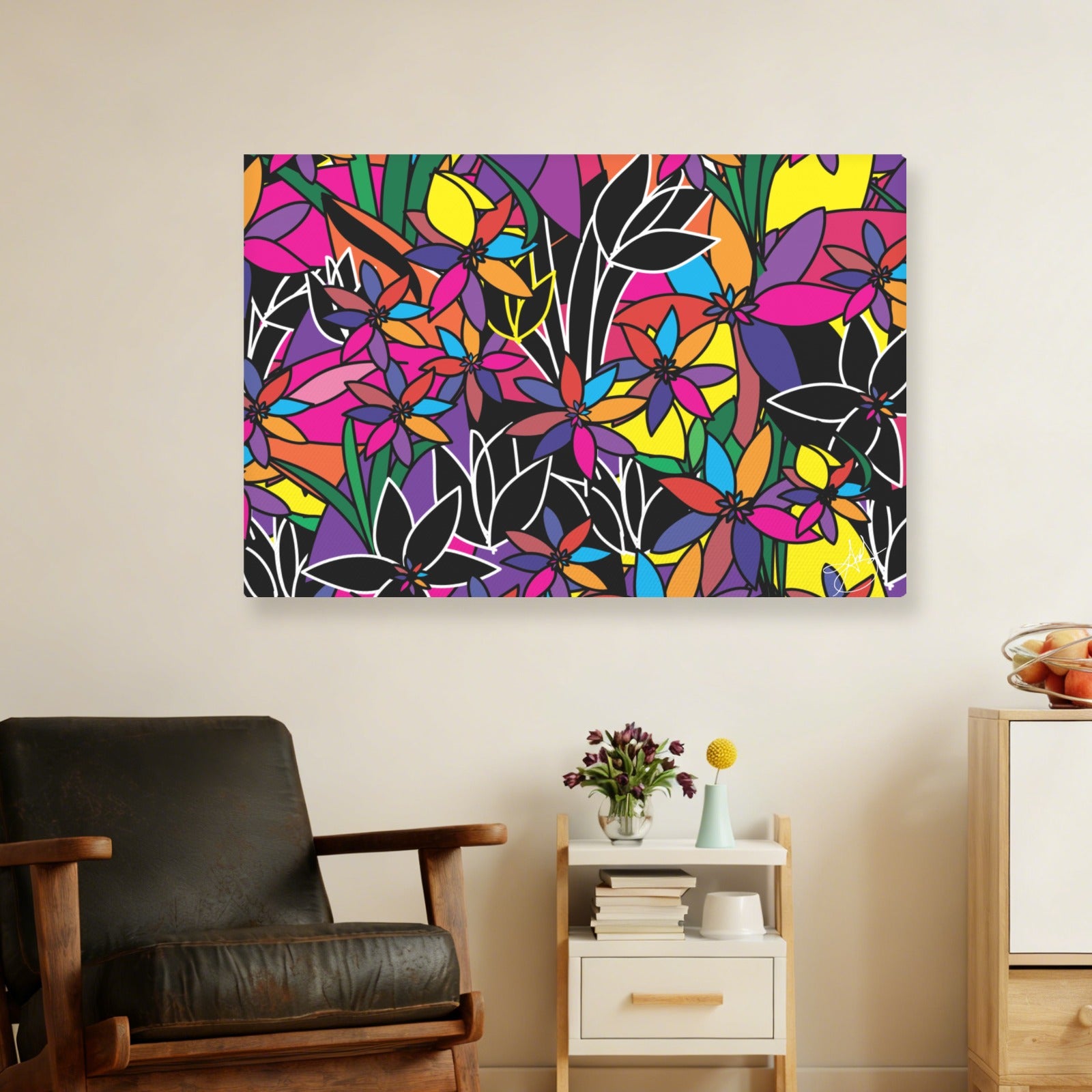 (Custom Order) La Fleur Canvas Frame Canvas Print 36"x24"