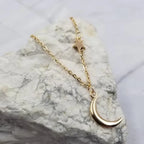 Moon and Stars Minimalist Necklace