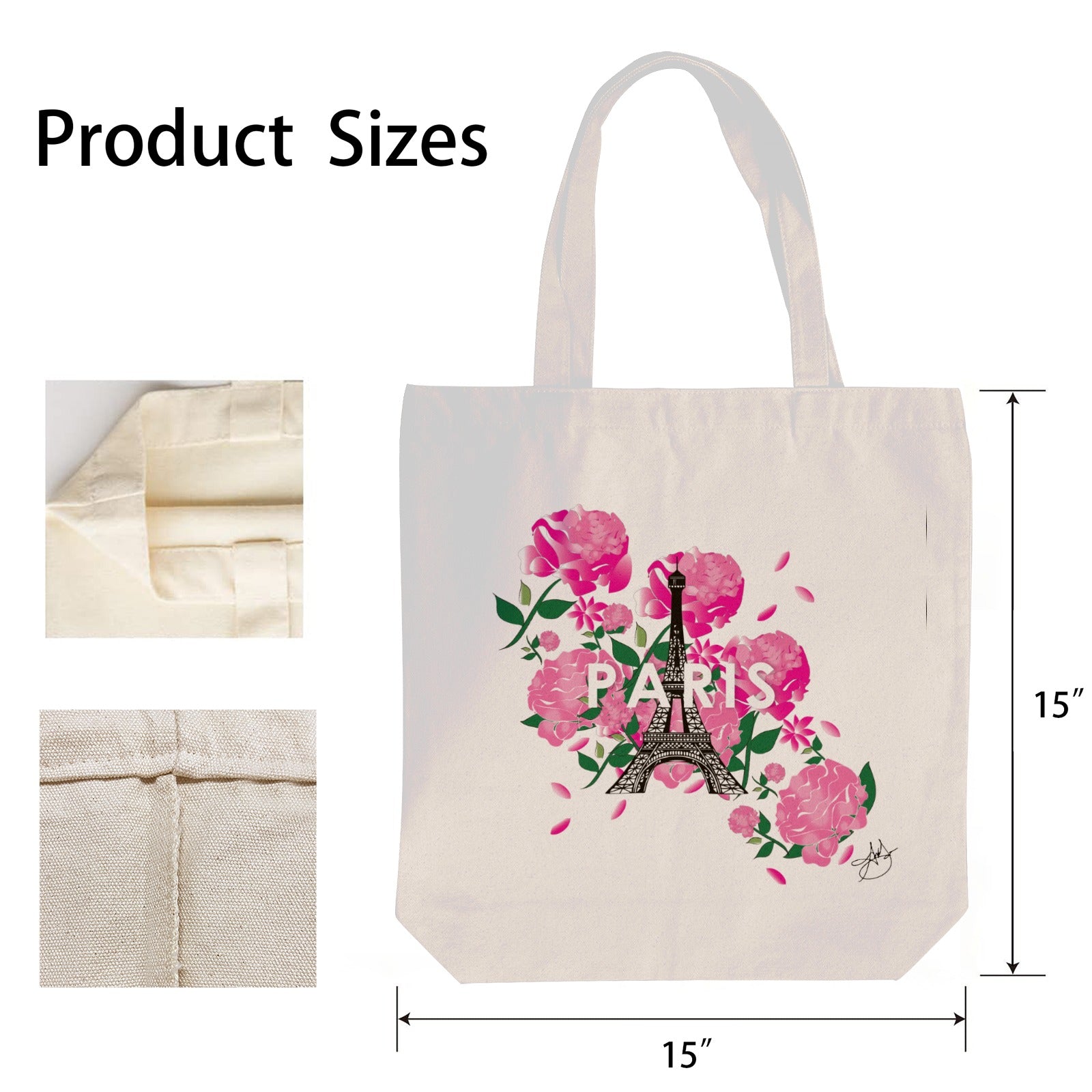 AMMA JO Artwork Canvas Bag (Peony Paris)