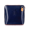 AMMA JO Laura Crossbody Bag (Made in Italy) - Navy and Brown