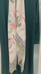 Cream and Sage Pastel Spring Scarf