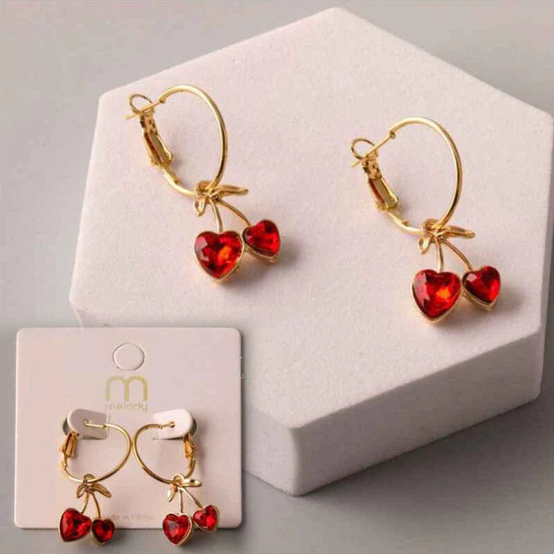 (BOGO) Sparkle Cherry Drop Earrings