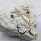 Moon and Stars Minimalist Necklace