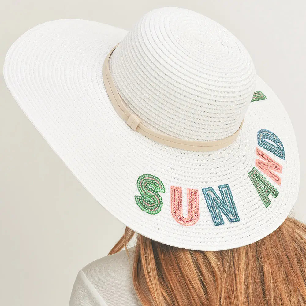 Sun and Fun White Beach Panama Hat
