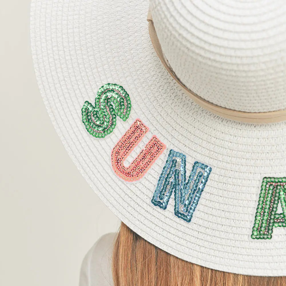 Sun and Fun White Beach Panama Hat
