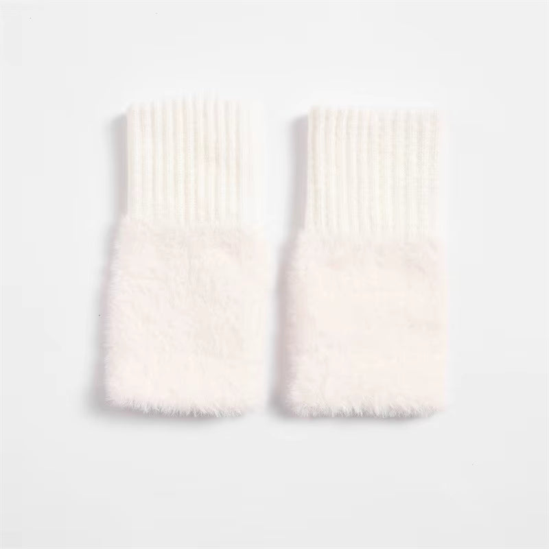 Furry Fingerless Handwarmer Gloves