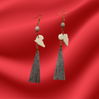 Made in Kenya - Grey Marble and Cream Beaded Earrings