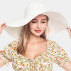 White Wide Brim Oversized Floppy Sun Hat