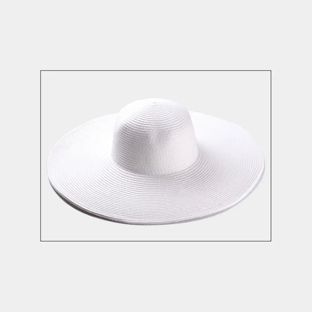 White Wide Brim Oversized Floppy Sun Hat