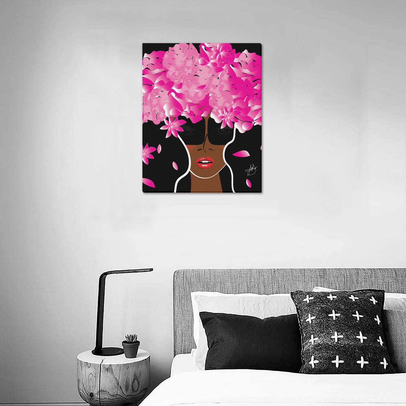 (Custom Order) AMMA JO Cocoa Peony Office Frame Canvas Print 16"x20"