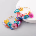 Pink Fabric Flower Embellished Hoops