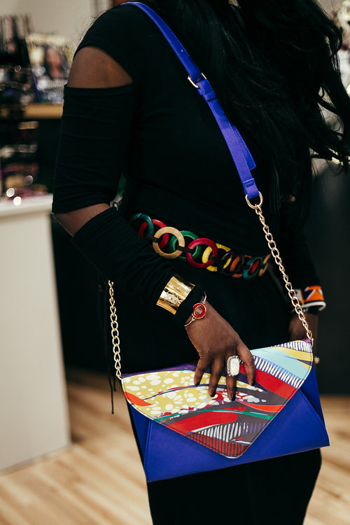 AMMA JO Blue Signature Wild Thing Clutch