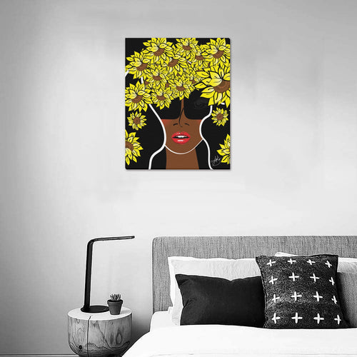(Custom Order) AMMA JO COCOA SUNFLOWER OFFICE ARTWORK Canvas Print 16"x20"