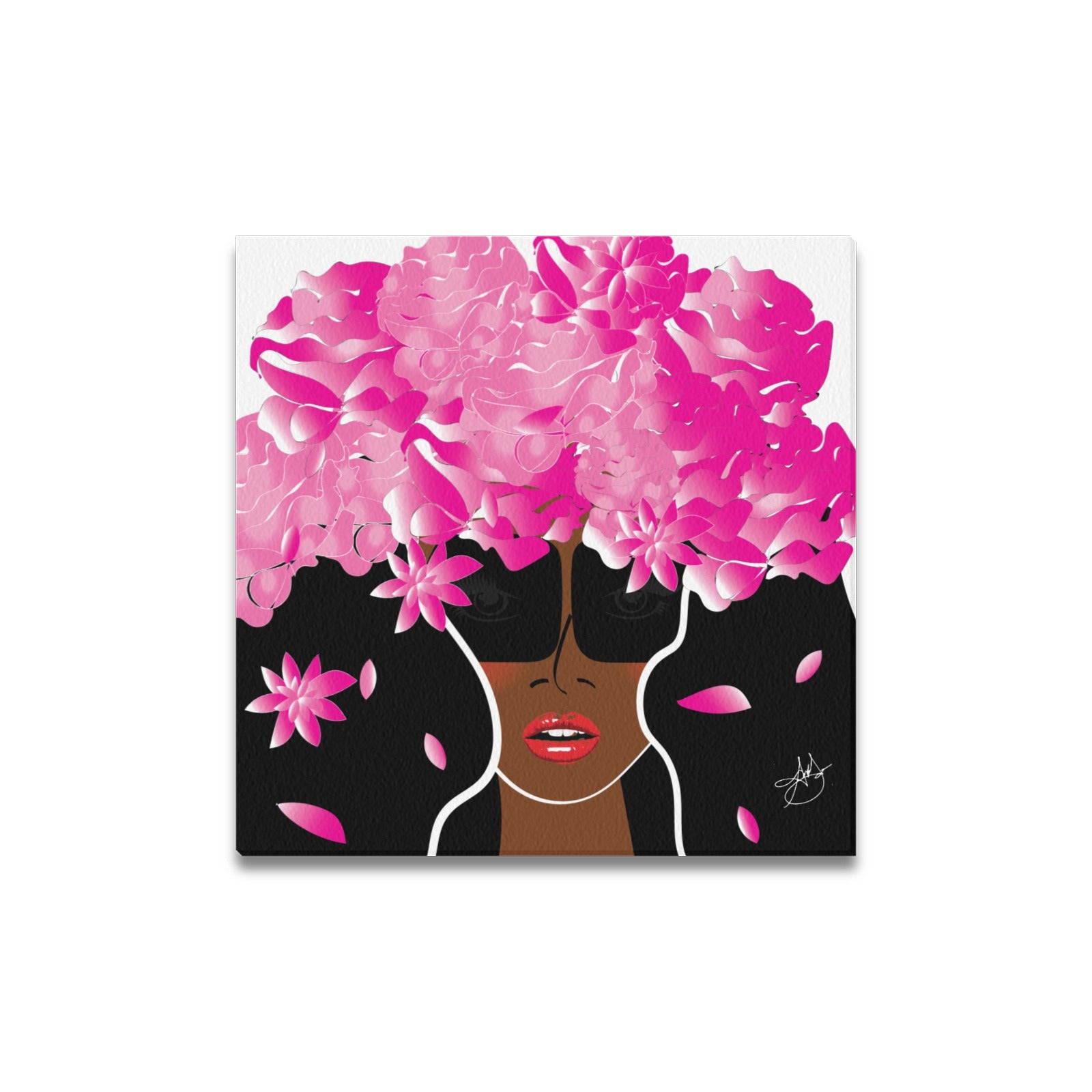Custom Order - Cocoa Peony Office Canvas Print  16"x16"