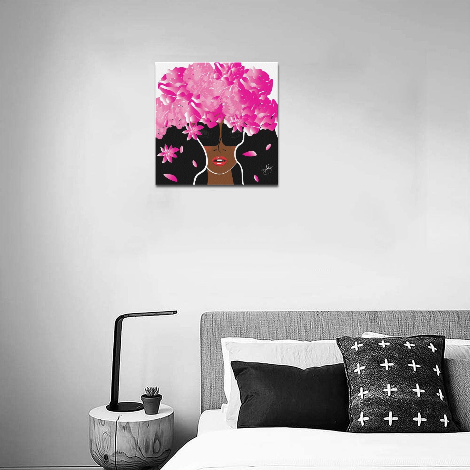 Custom Order - Cocoa Peony Office Canvas Print  16"x16"