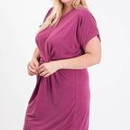 Fuschia Rouched Sheath Dress