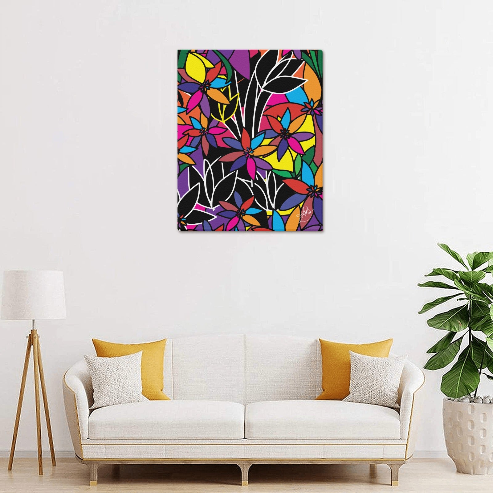 (Custom Order) AMMA JO ARTWORK LA FLEUR OFFICE PRINT Frame Canvas Print 16"x20"