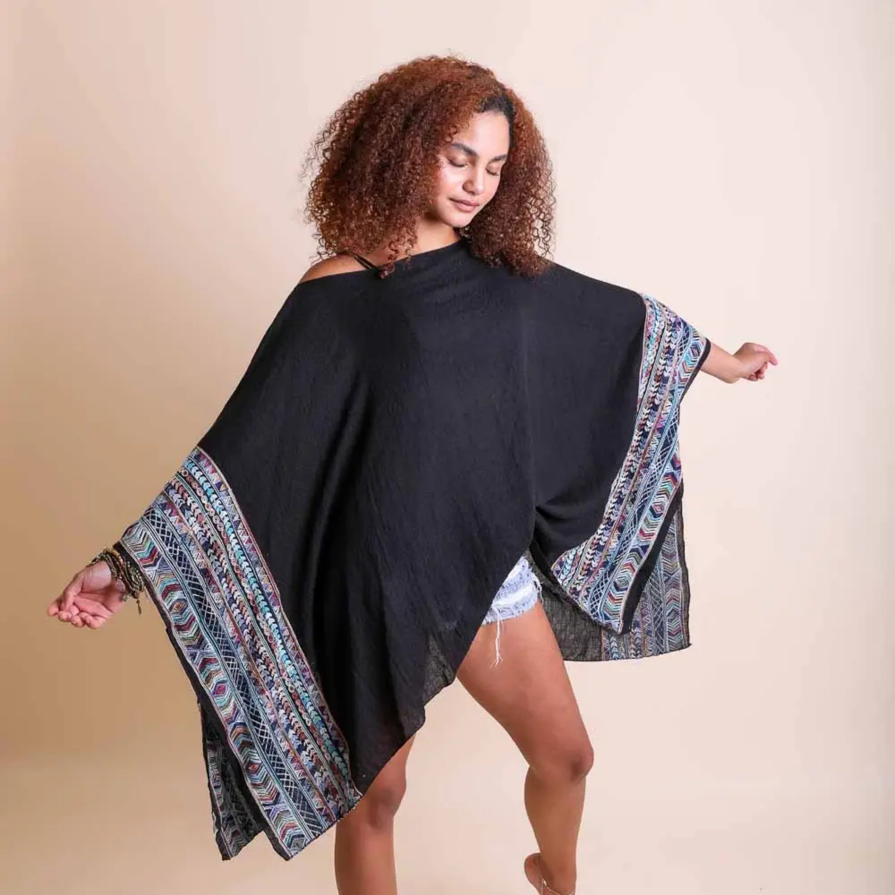 Navy Kimono Top