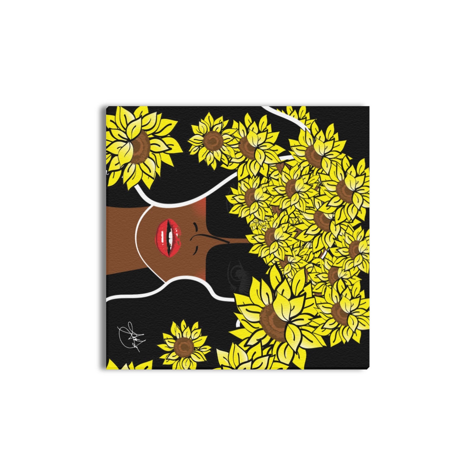 (Custom Order) AMMA JO COCOA SUNFLOWER OFFICE ARTWORK Canvas Print 16"x16"