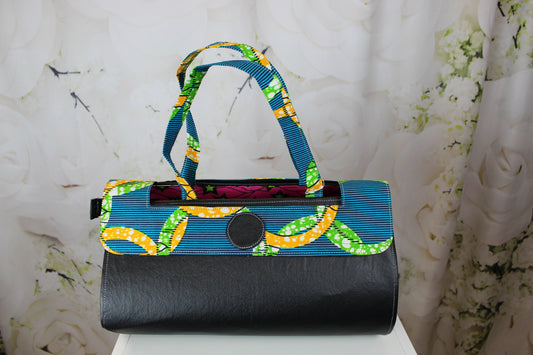 Black and Teal Green African Shoulder Bag