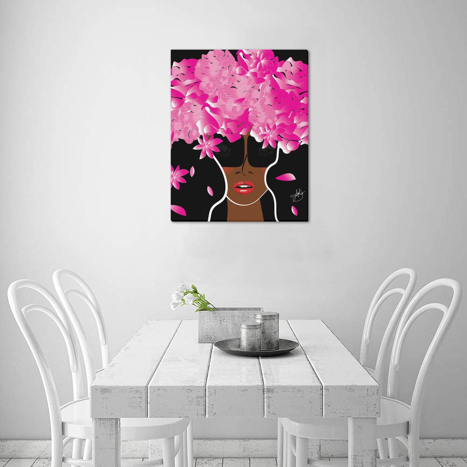 (Custom Order) AMMA JO Cocoa Peony Office Frame Canvas Print 16"x20"