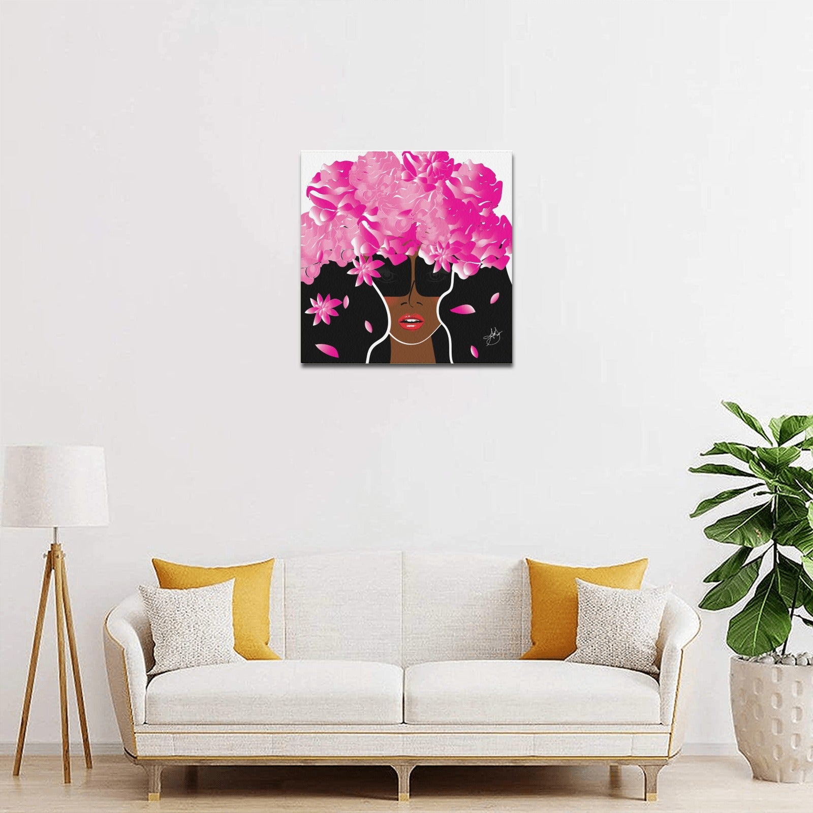 Custom Order - Cocoa Peony Office Canvas Print  16"x16"