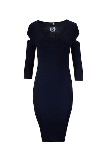 V Neck Black Cutout SIGNATURE Dress