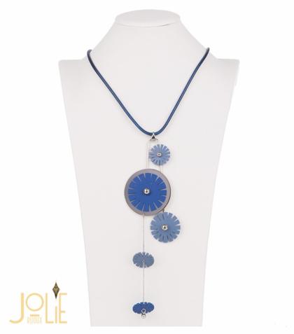 AMMA JO BELLISSIMO- Made in Italy - Faux Leather Pendant Necklace Yellow Gold