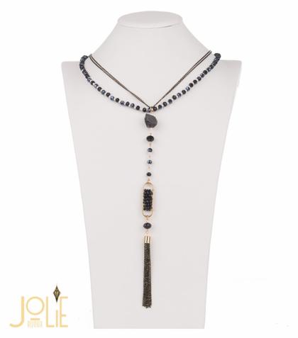 AMMA JO BELLISSIMO Purple Pendant Stone Necklace