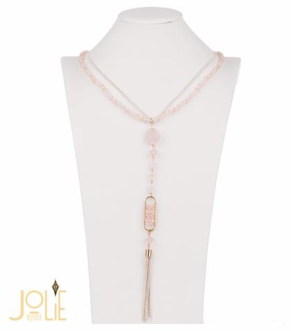 AMMA JO BELLISSIMO Pendant Stone Necklace Pink