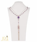 AMMA JO BELLISSIMO Purple Pendant Stone Necklace