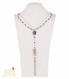 AMMA JO BELLISSIMO Purple Pendant Stone Necklace