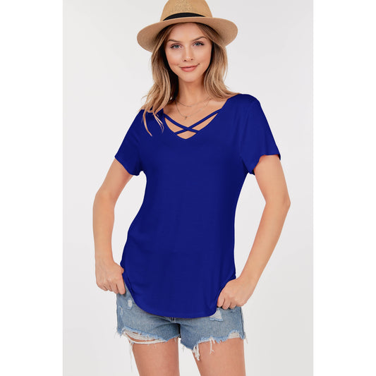 Comfy Blue Criss Cross Top